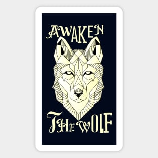 AWAKEN THE WOLF (White) Magnet